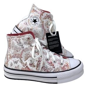 Converse CTAS EVA Lift Platform High White Kids Women's Canvas Sneakers A04187C
